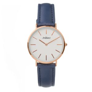 Blue Leather Dress Watch