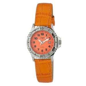 Orange Leather Dress Watch