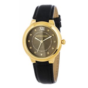 Black Leather Dress Watch