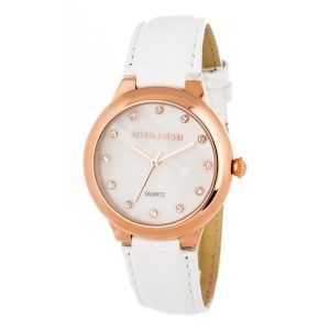 White Leather Dress Watch