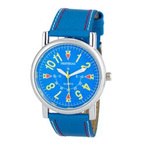 Blue Leather Dress Watch