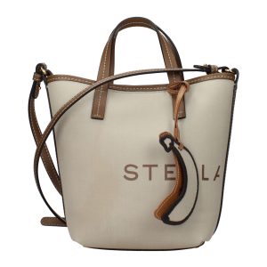Beige Fabric Handbag