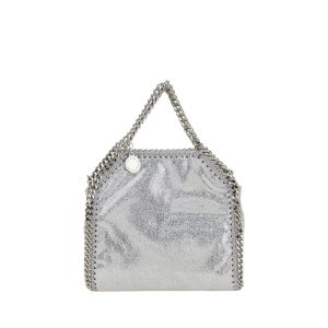 Silver Polyester Shoulder Bag