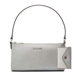 Silver Leather Shoulder Bag