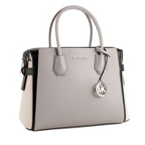 Gray Leather Handbag
