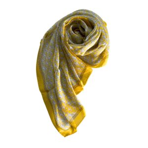 Yellow Silk Women Scarf