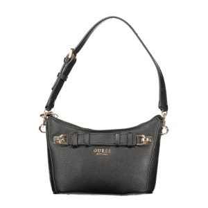 Black Polyurethane Women Handbag