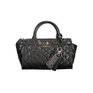 Black Polyurethane Women Handbag