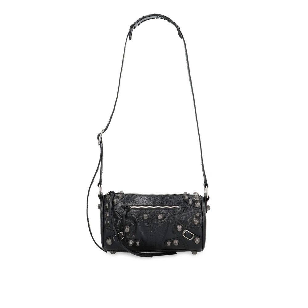 Black Lamb Leather Shoulder Bag - Image 4