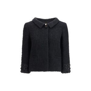 Black Fleece Wool Coat