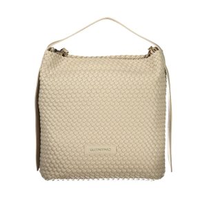 Beige Polyurethane Women Handbag