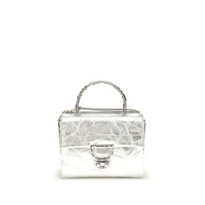 Silver Calf Leather Bos Taurus Handbag