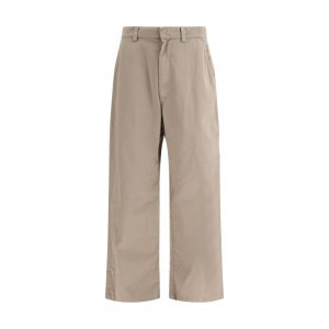 Beige Cotton Casual Pants