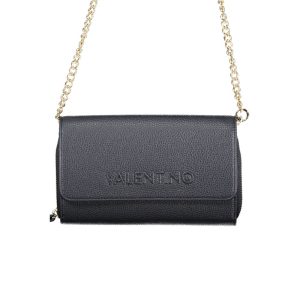 Blue Polyurethane Women Wallet with Chain