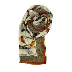 Beige Fleece Wool Women Scarf