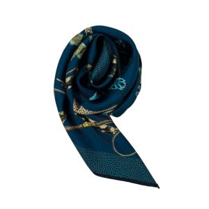 Blue Silk Women Scarf