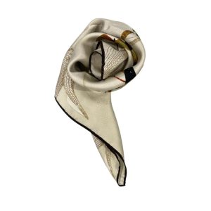 Beige Silk Women Scarf