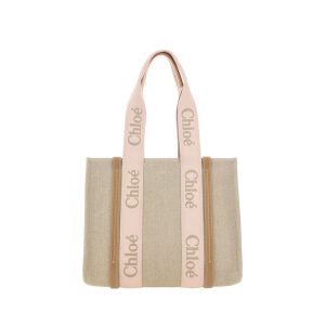 Brown Linen Shoulder Bag