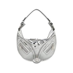 Silver Lamb Leather Shoulder Bag