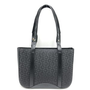 Black C Macadam Canvas Tote Bag