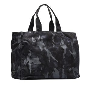 Black Camouflage Tessuto Nylon Tote Bag