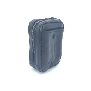 Black Leather Zippered Carrying Case