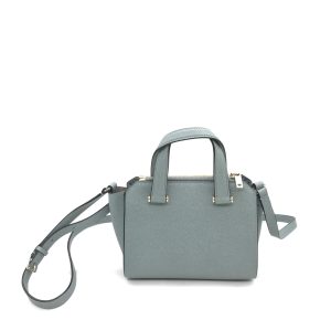 Leather Tote Bag In Gray