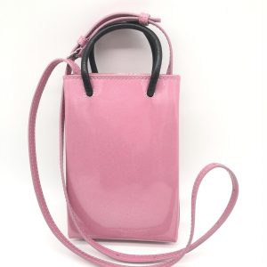 Pink Glitter Shopping Phone Holder Bag