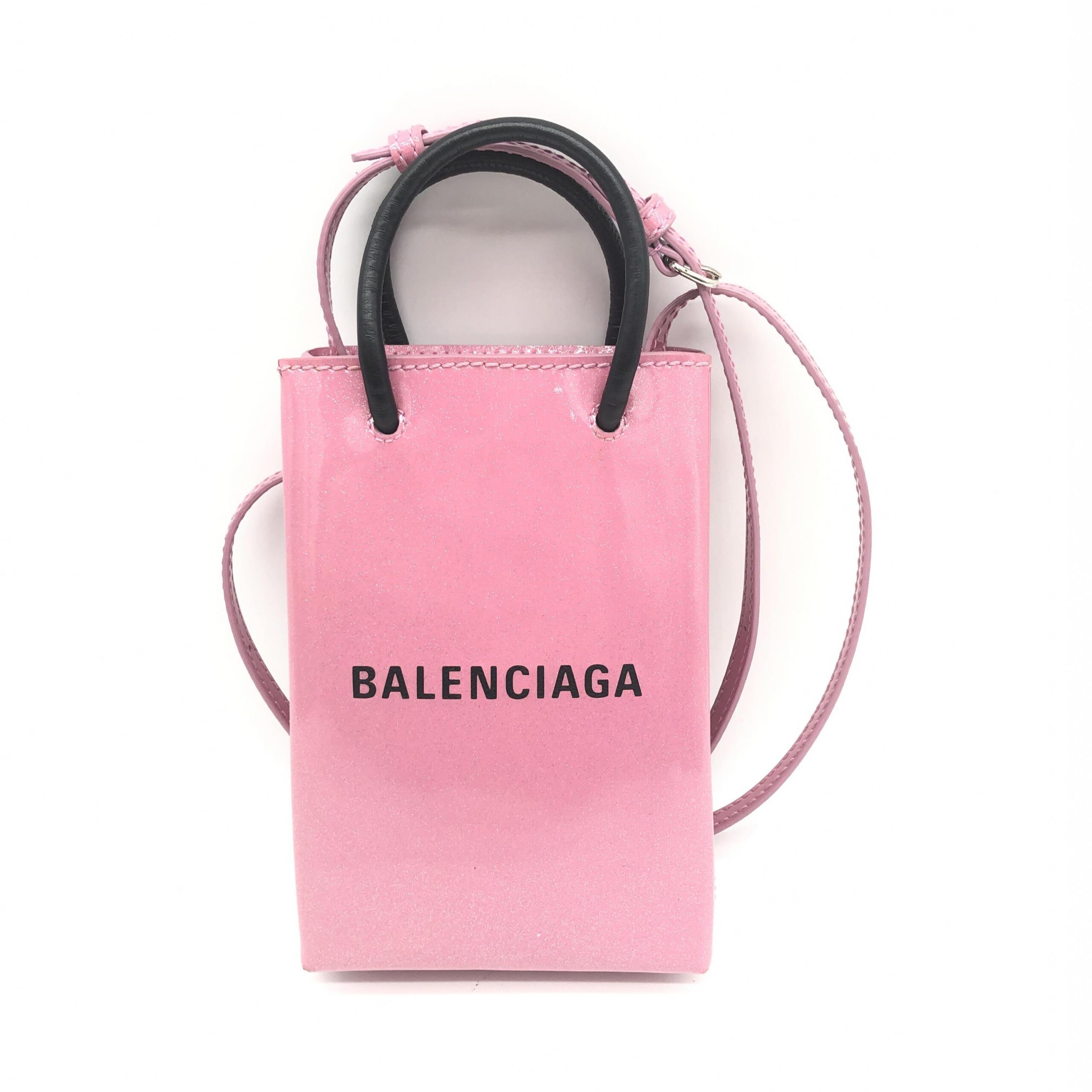 Pink Glitter Shopping Phone Holder Bag - Image 2