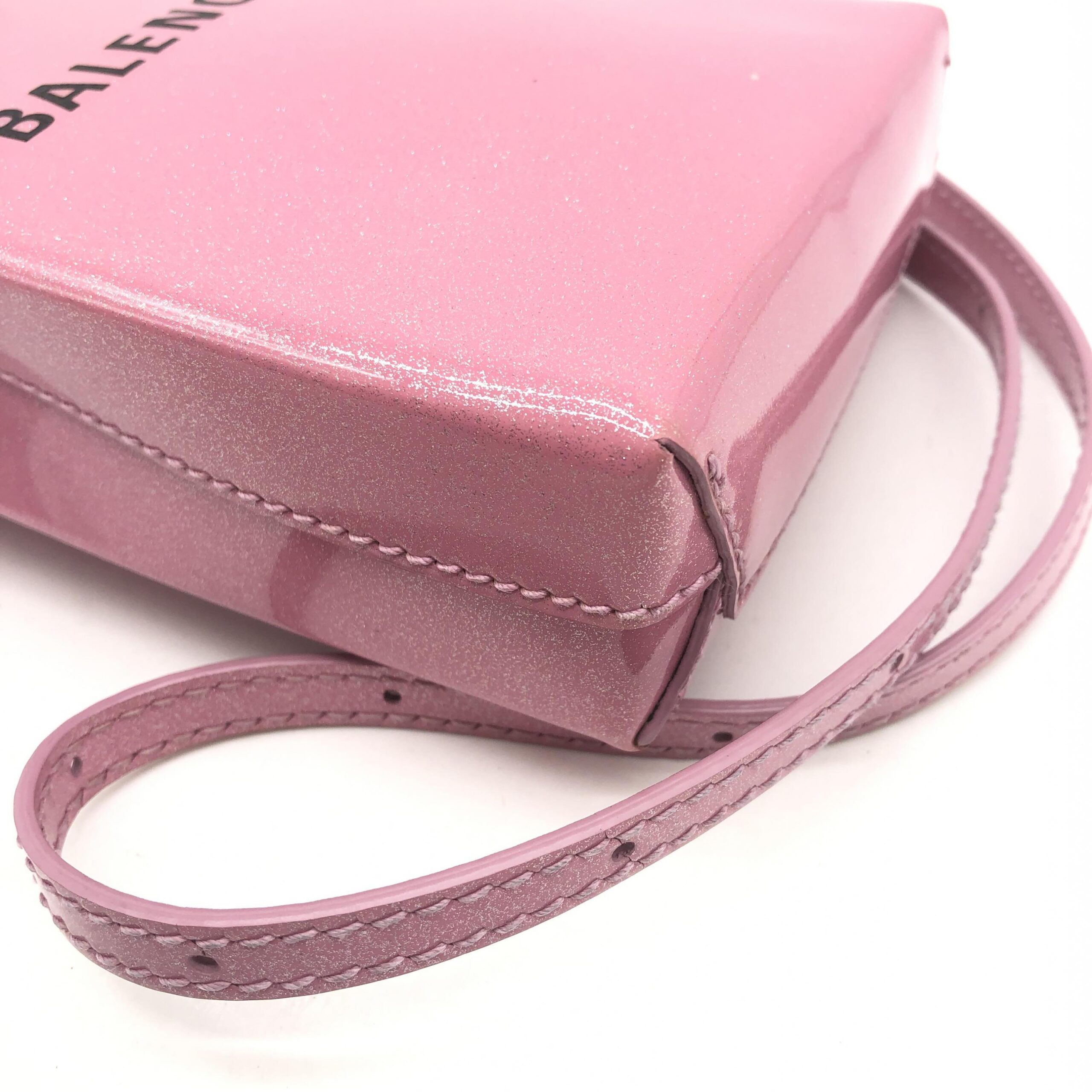 Pink Glitter Shopping Phone Holder Bag - Image 5