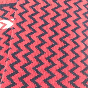 Red Zigzag Wool Knit Scarf