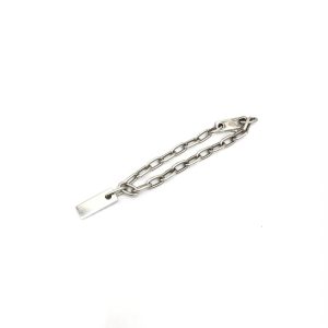 Sterling Silver Logo Plate Chain Bracelet