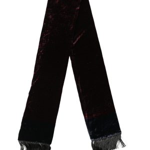 Black Red Rayon Geometric Pattern Fringe 140cm X 16cm  Scarf