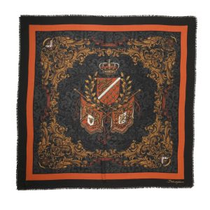 Multicolor Crest Print Cashmere 272cm x 132cm Men Scarf