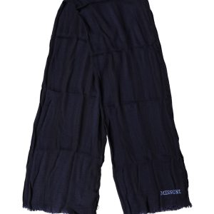 Dark Blue Wool Knit Unisex Wrap Fringe Shawl 170cm x 60cm Scarf