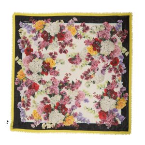 Multicolor Floral Print Square Stole 135cm x 130cm Scarf