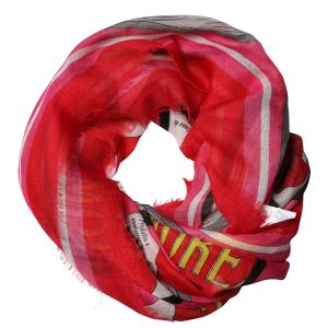 Pink DG Amore Print Neck Square Shawl 140cm x 140cm Scarf