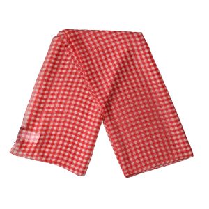 White Red Check Silk Wrap Foulard 140cm x 136cm Scarf