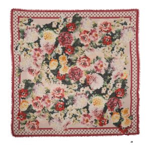Multicolor Floral Print Square Stole 133cm x 133cm Scarf