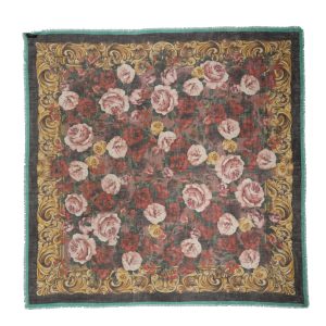 Multicolor Floral Cashmere Square Stole  Scarf