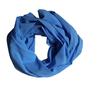 Blue Silk Neck Wrap Shawl Stole 200cm x 64cm Scarf