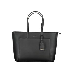 Black Polyester Women Handbag