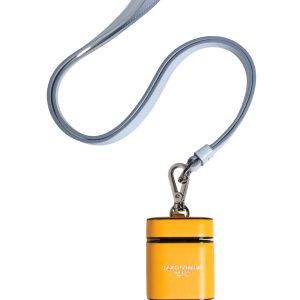 Case Yellow Calf Leather Logo Flip Holder Strap Airpods