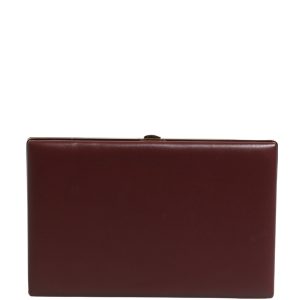 Brown Calfskin Leather Clutch Evening Women Purse Bag