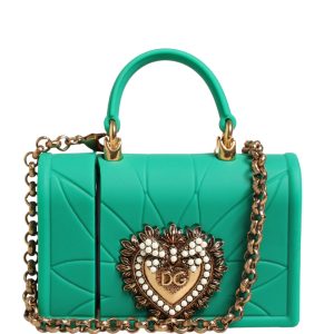 Green Silicone Devotion Heart Bag Gold Chain  Airpods Case