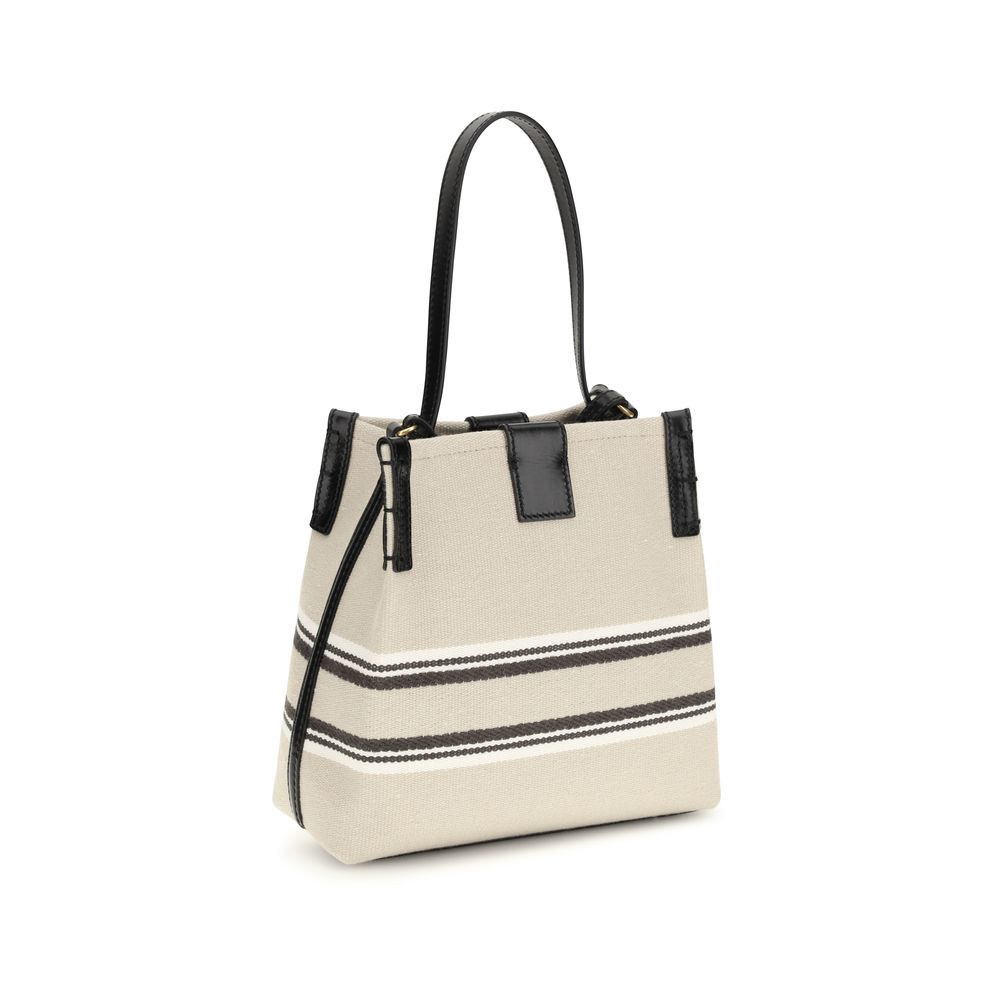 Beige Cotton Shoulder Bag - Image 3