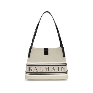 Beige Cotton Shoulder Bag
