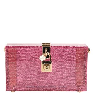 Pink DOLCE BOX Clutch Crossbody Women Evening Borse Bag