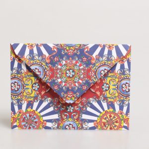 Multicolor Carretto Siciliano Envelope Post Card Holder