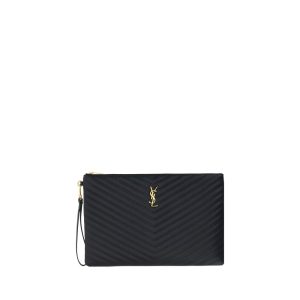 Black Calf Leather Bos Taurus Clutch Bag